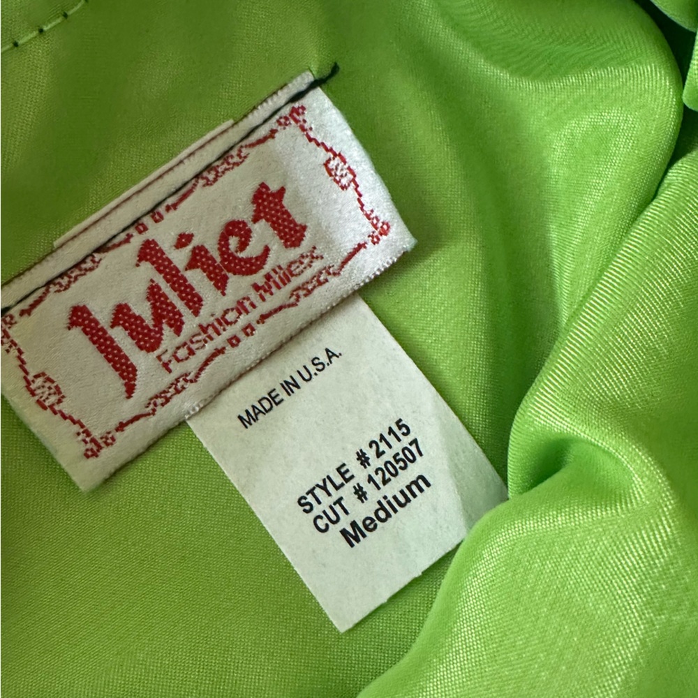 Juliet Black Mesh Overlay Lime Green Vintage Y2K Floral Whimsigoth Dress NWT M - Picture 11 of 16
